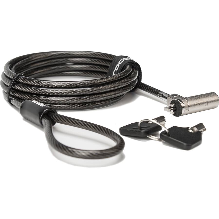 Alt View 3. Rocstor - Rocbolt R20 Slim Security Cable with Key Lock and (2) Keys - 10mm Lock Head for Thinnest Laptop, Ultrabook Devices.