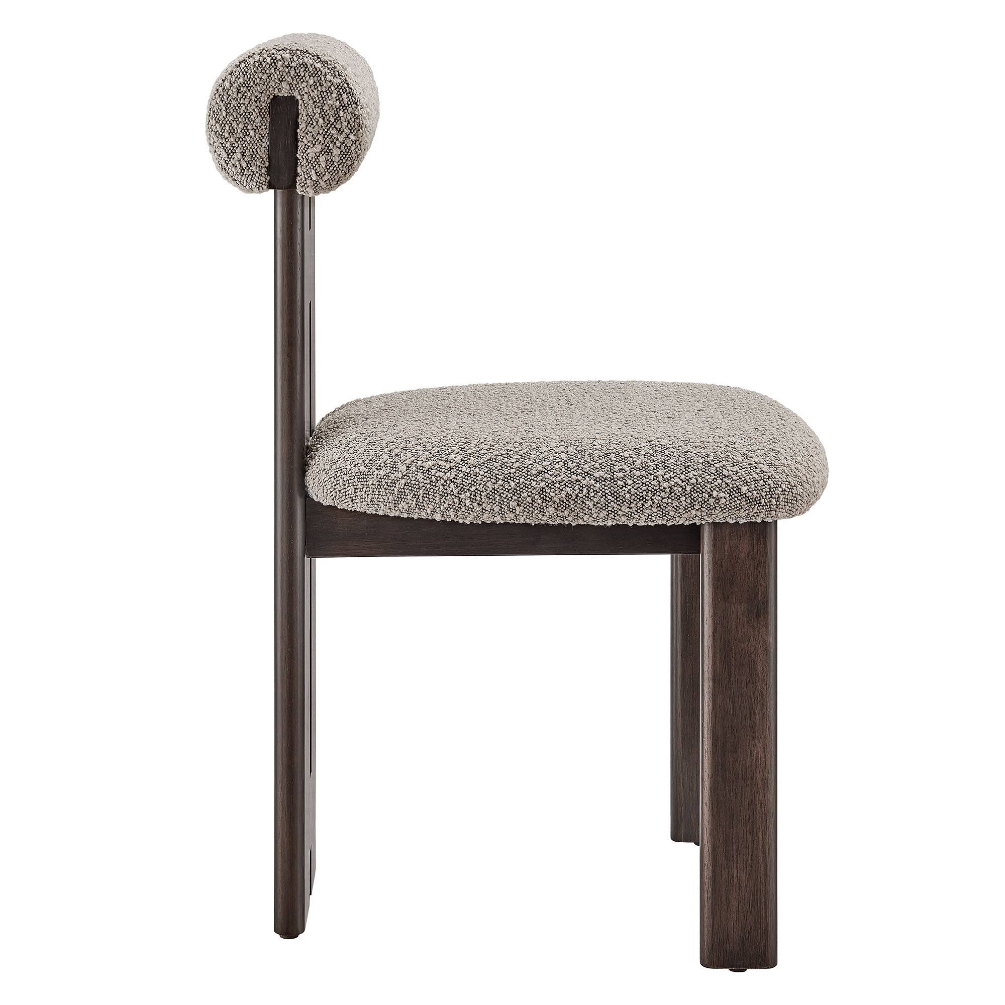 Alt View 1. Modway - Torian Boucle Fabric Dining Chair Set of 2 by Modway - Brown.