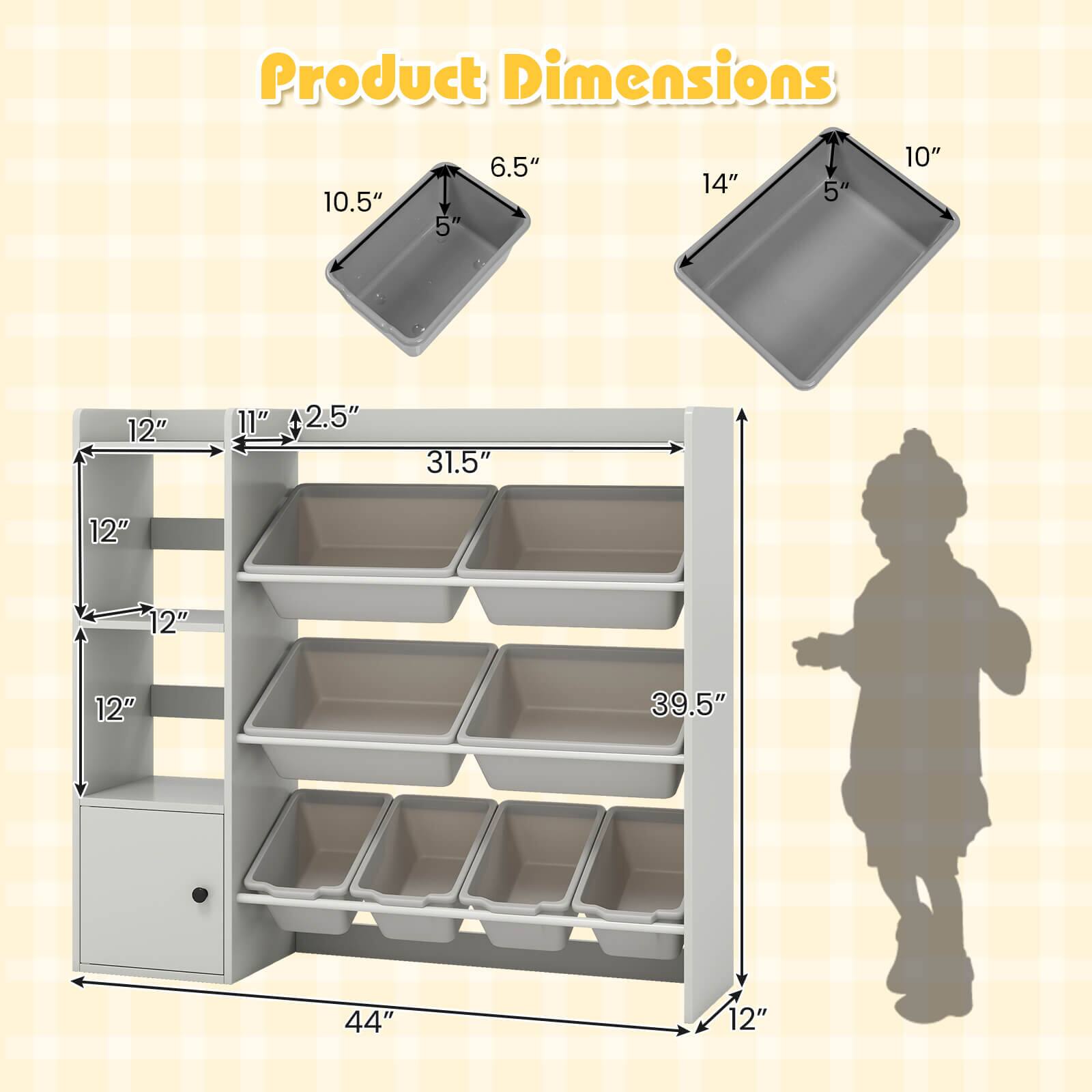 Product Dimensions

- 10.5" x 5" x 6.5"
- 14" x 5" x 10"
- 12" x 11" x 2.5"
- 31.5" x 12" x 12"
- 39.5" x 12" x 12"
- 44" x 12" x 12"