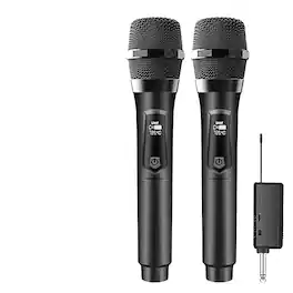 Cluzine - UHF Wireless Handheld Microphone System,Type-C Rechargeable, for Karaoke & Stage Performances
