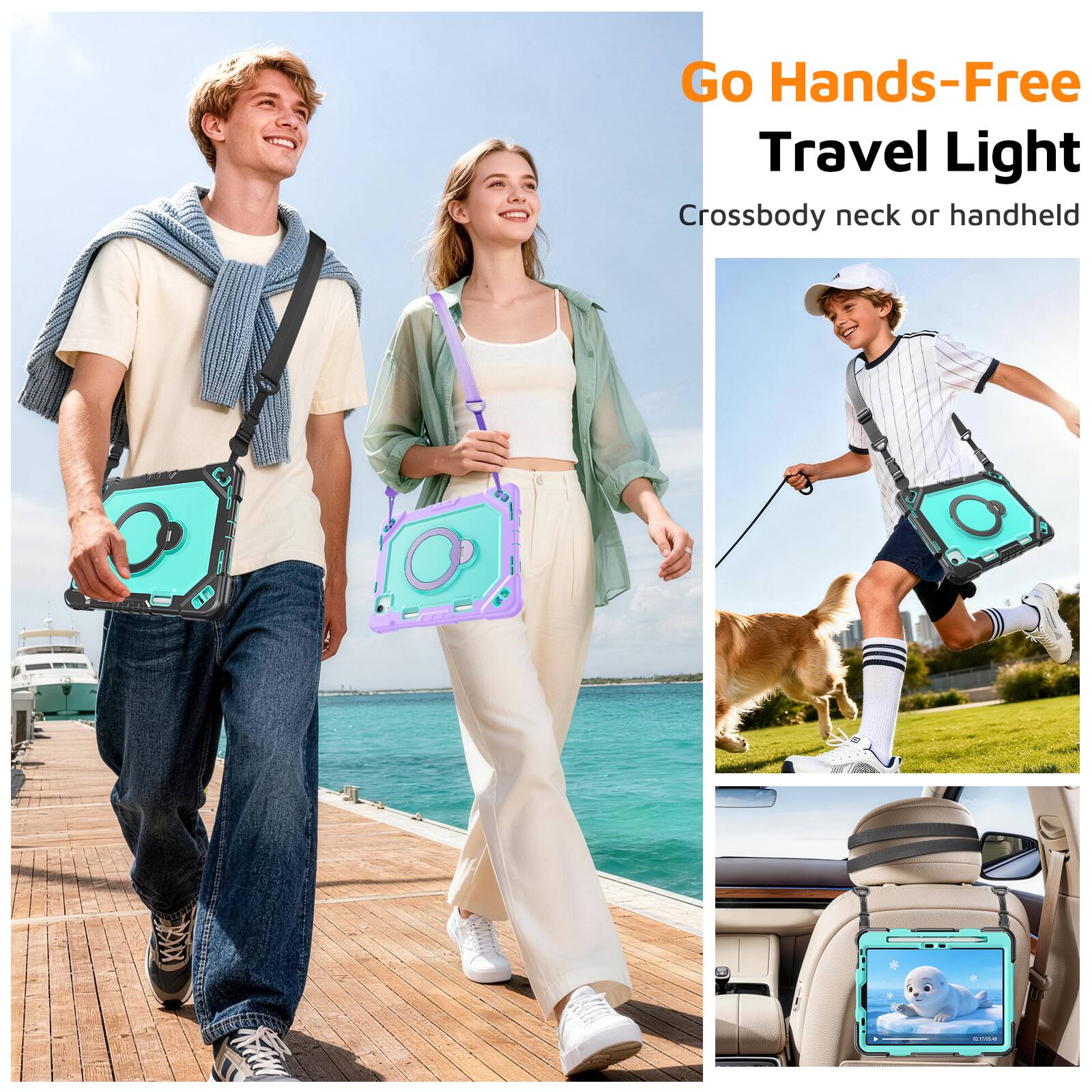 Go Hands-Free  
Travel Light  
Crossbody neck or handheld