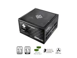 ASRock - Steel Legend SL-1200G 80 PLUS GOLD & Cybenetics PLATINUM Full Modular, ATX3.1/PCIe5.1, Dual Color 12V-2x6