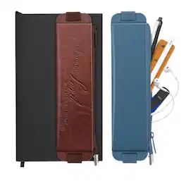 Stock Preferred - 2-Pack Elastic Pen Holder Pencil Case for Notebook & Tablets - Brown