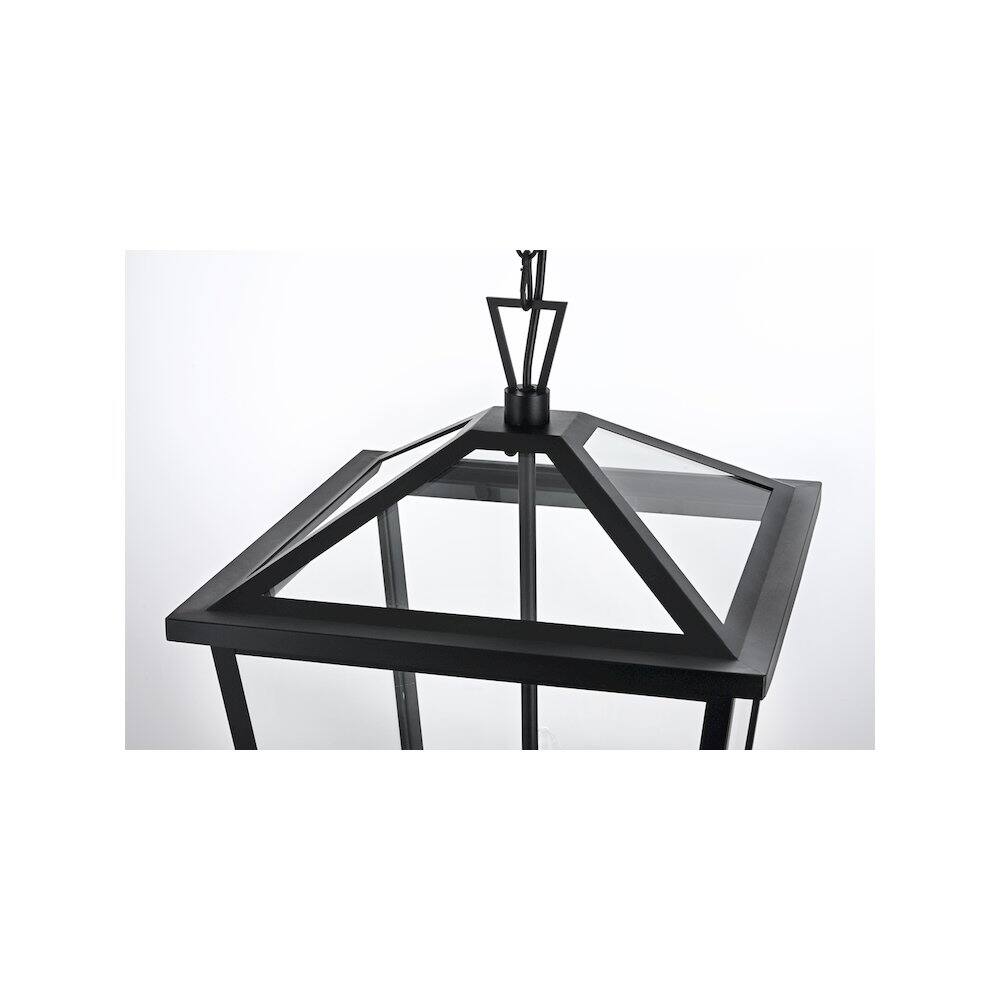 Alt View 4. Elegant Lighting - Oxford 7 inch Outdoor Pendant in Black - Black.
