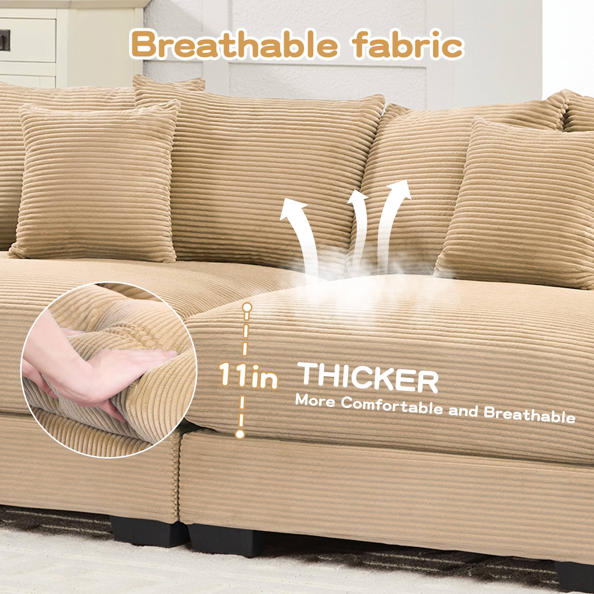 Breathable fabric

11in THICKER
More Comfortable and Breathable