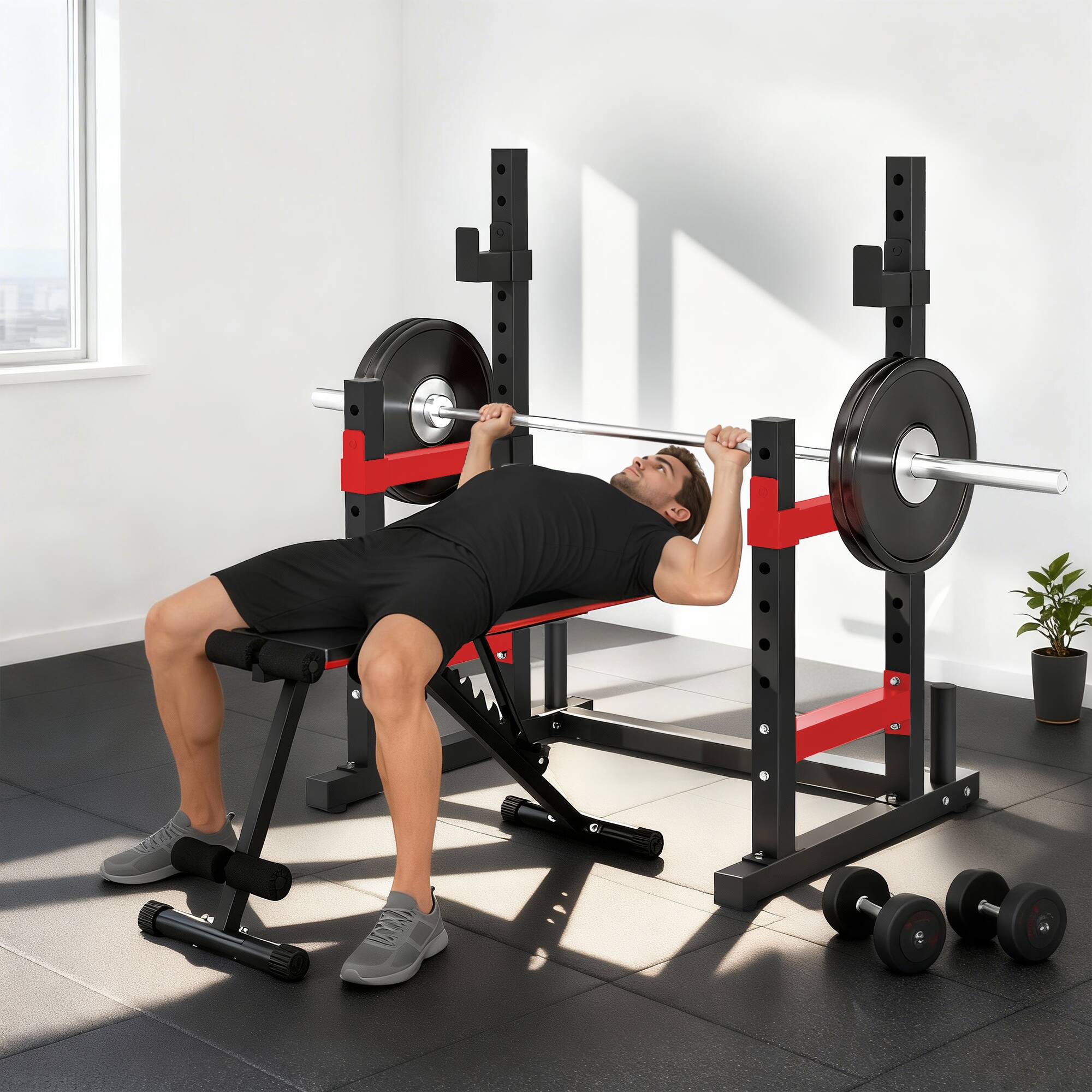 Alt View 1. Soozier - Squat Rack - Red.