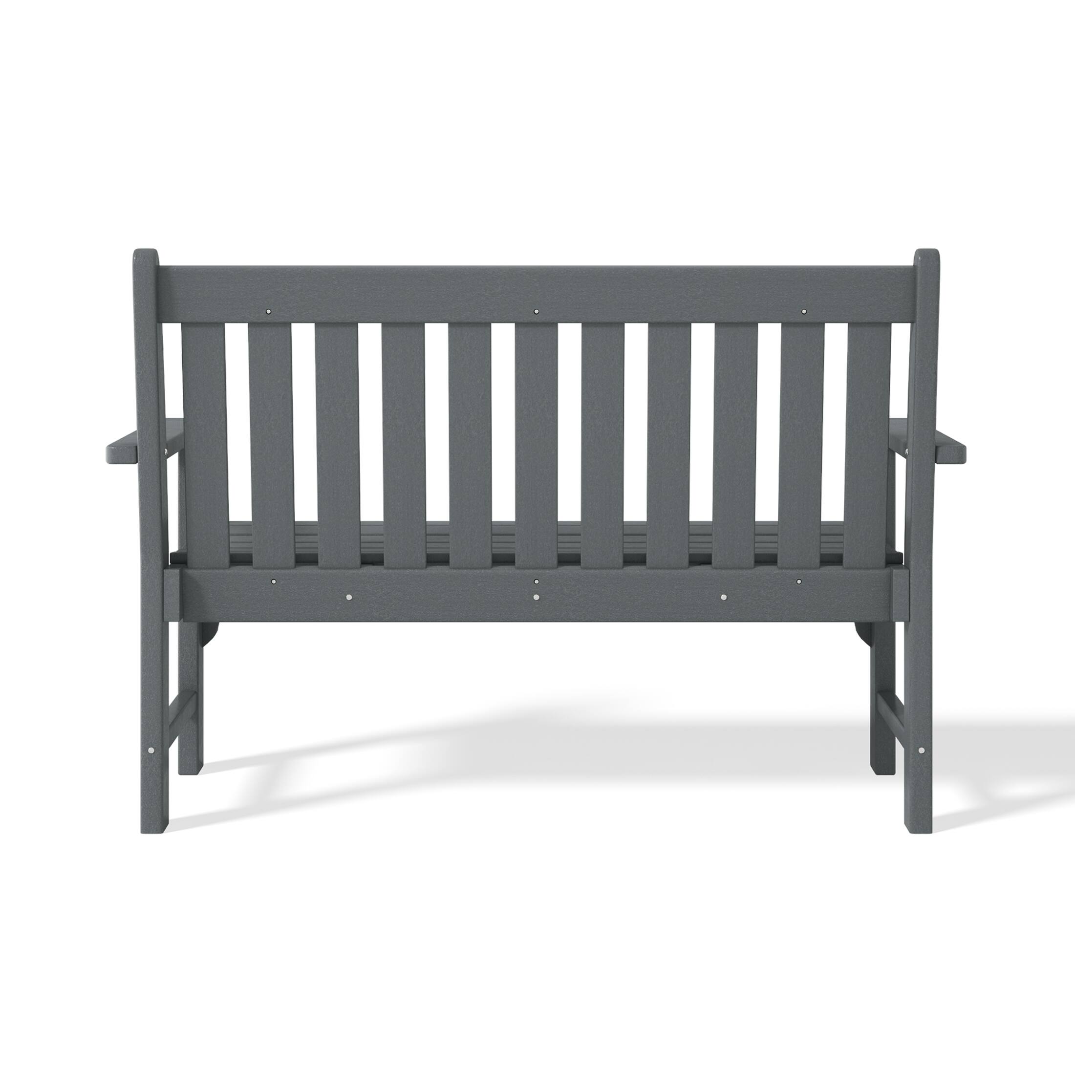 Alt View 2. WestinTrends - WestinTrends Malibu Outdoor 2-Person All-Weather HDPE Front Porch Garden Bench - Gray.