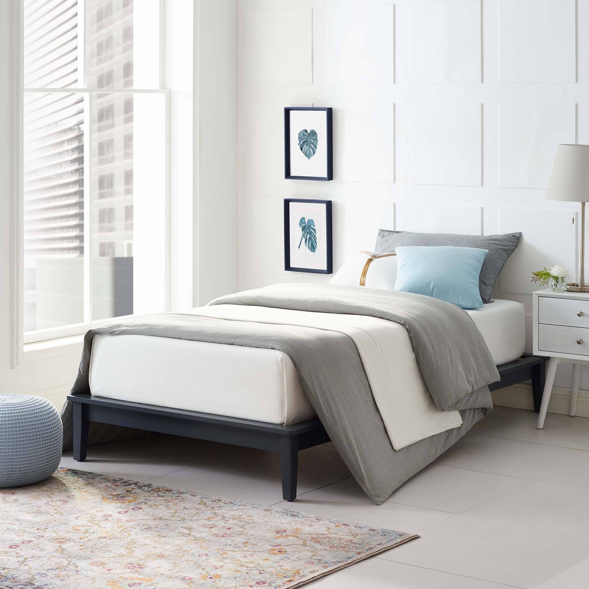Alt View 2. Modway - Millie Fabric King Bed - Gray.
