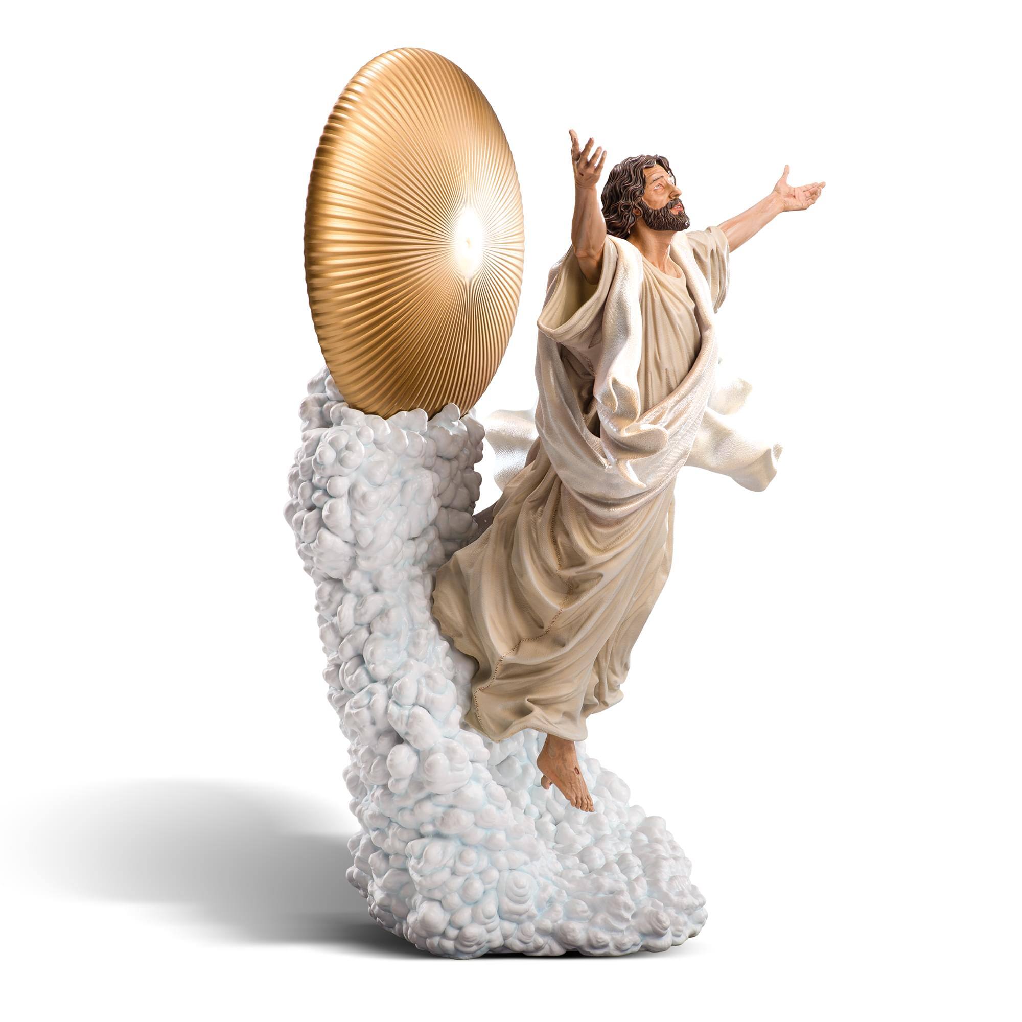 Alt View 10. Toynk - Ascension of Jesus Christ 11-Inch Premium Statue | 1:10 Scale White Robe Edition - White.