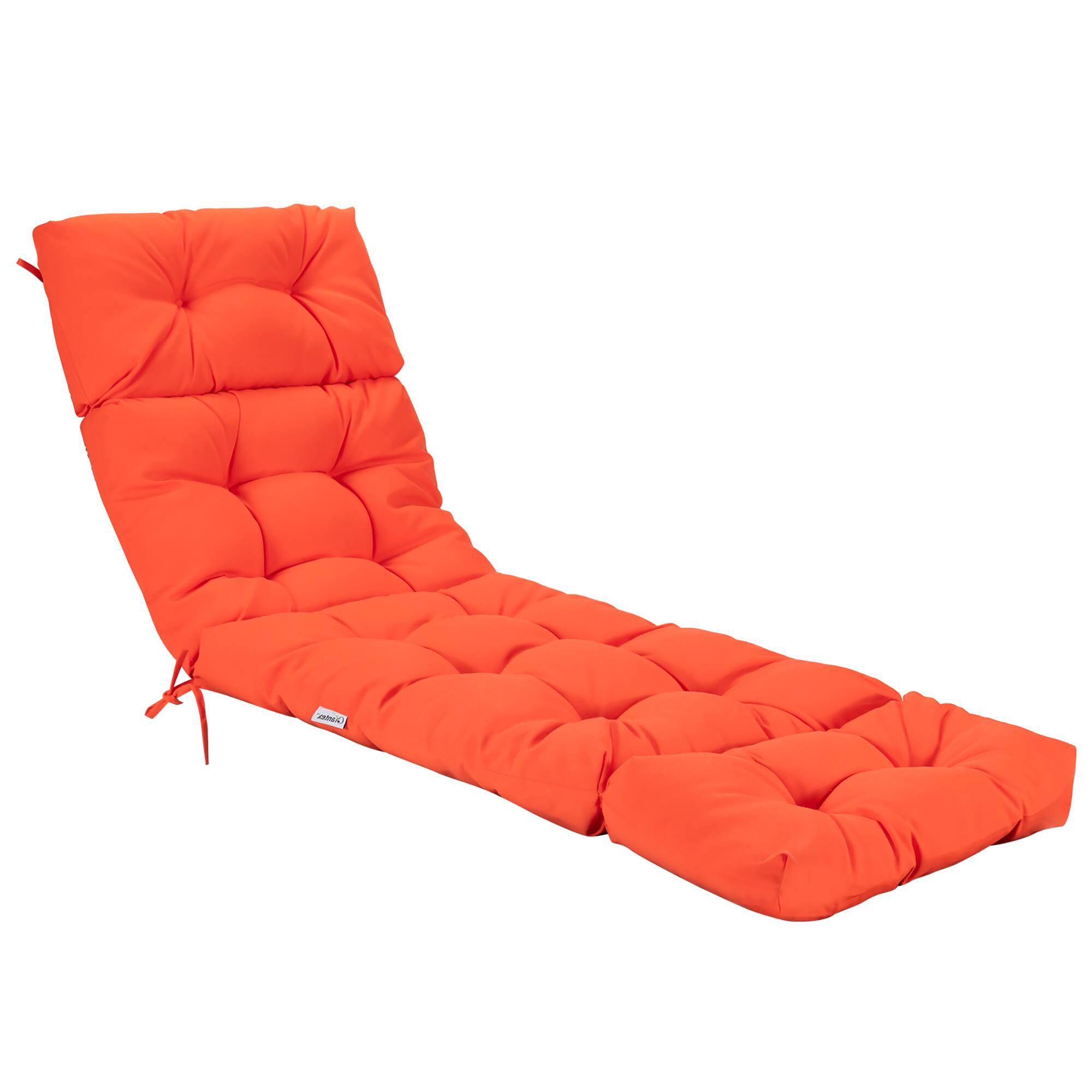 Front. Costway - Costway 73" Lounge Chaise Cushion Padded Recliner Cushion Indoor Outdoor - Orange.