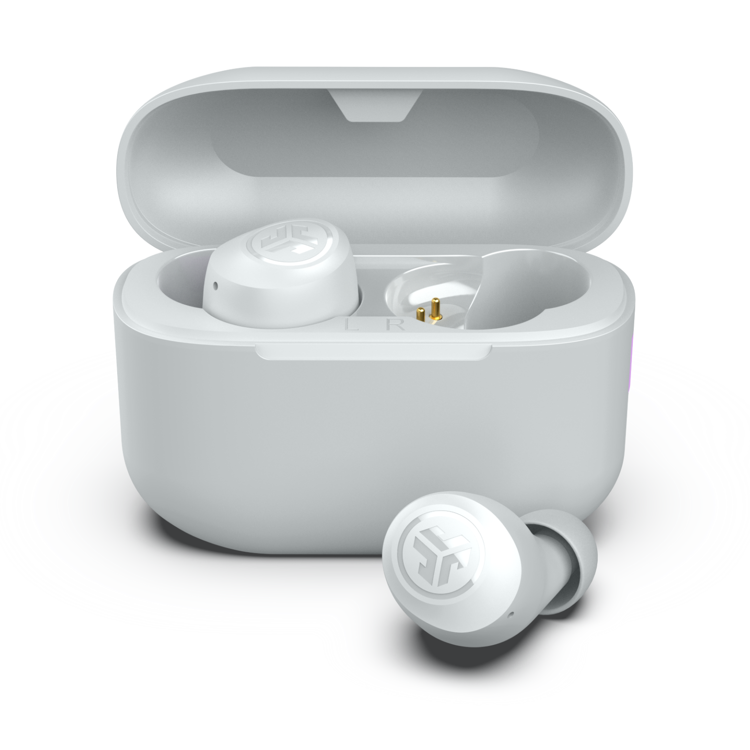 Front. JLab - GO Air POP True Wireless In-Ear Bluetooth Headphones - White.