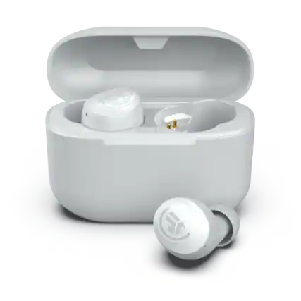 Front. JLab - GO Air POP True Wireless In-Ear Bluetooth Headphones - White.