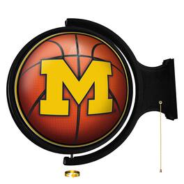 The Fan-Brand - Michigan Wolverines Basketball 21'' x 23'' Rotating Lighted Wall Sign - Multicolor