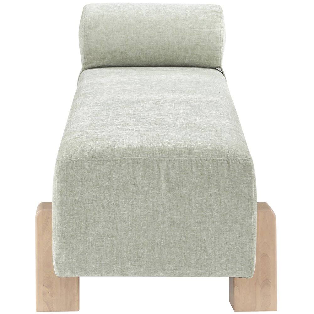Alt View 4. Meridian Furniture - Edison Mint Green Chenille Fabric Bench - Blue.