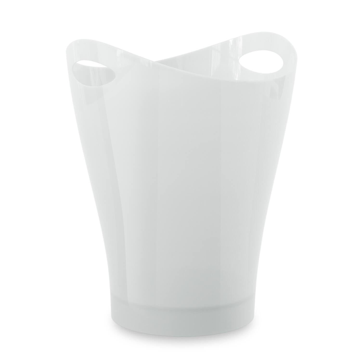 Front. Umbra - Umbra Garbino 2.25 gal White Plastic Contemporary Wastebasket.
