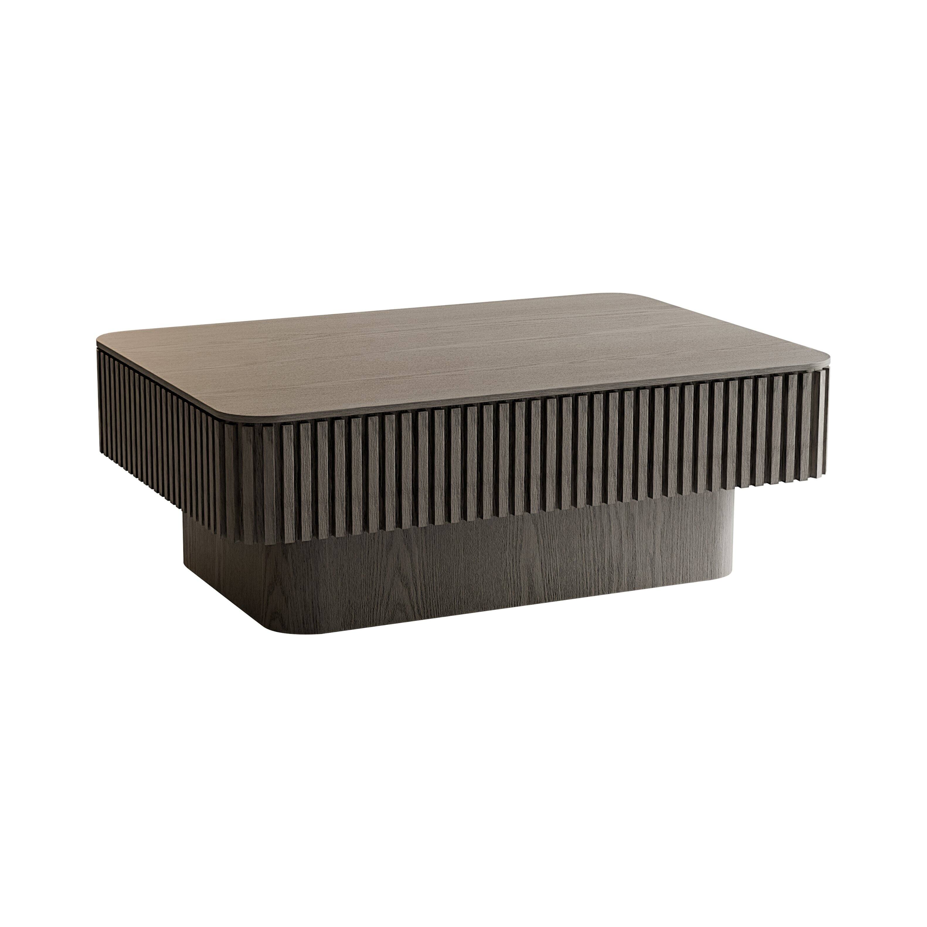Alt View 9. Loheer - Loheer 38.6in Grey Lift Top Coffee Table Fluted Wood Accent Table with Hidden Storage and Adjustable Height - Grey.