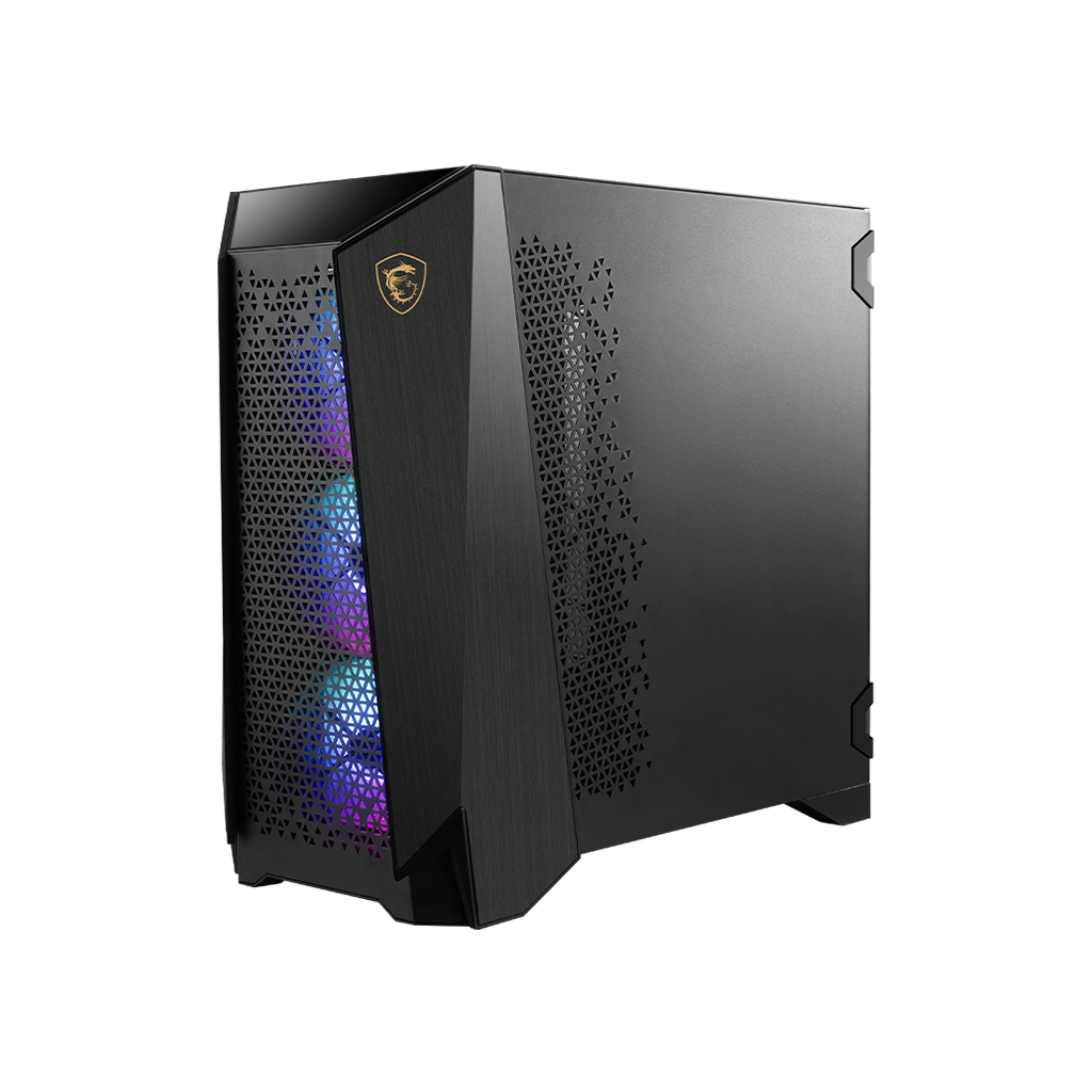 Angle. MSI - MSI Infinite ZS - Gaming Desktop - AMD Ryzen 9 9950X3D 2025 - 32GB Memory - NVIDIA GeForce RTX 5090 - 2TB SSD - Black.
