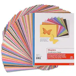 Staples - Construction Paper, 9"W x 12"L, 200/Pack (23104) - Assorted