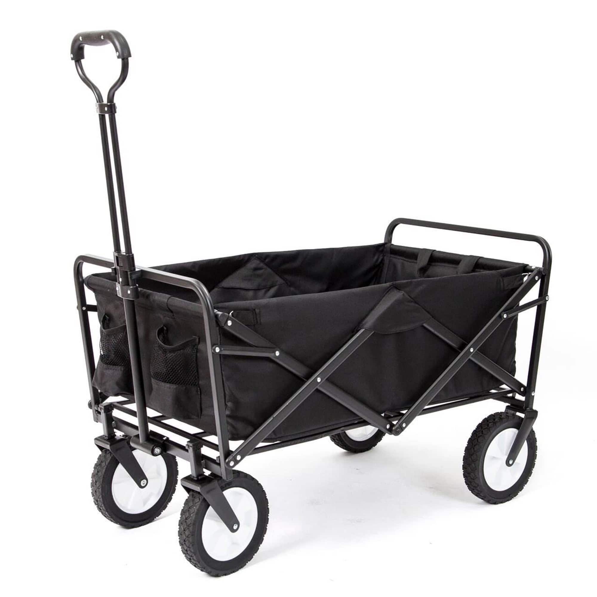 Front. Mac Sports - Mac Sports Collapsible Folding Outdoor Utility Garden Camping Wagon Cart, Black - Black.