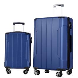 BreeBe - 2-Piece Hardshell ABS Luggage Set, Expandable Suitcases with TSA Lock and Spinner Wheels for Men & Women - Blue