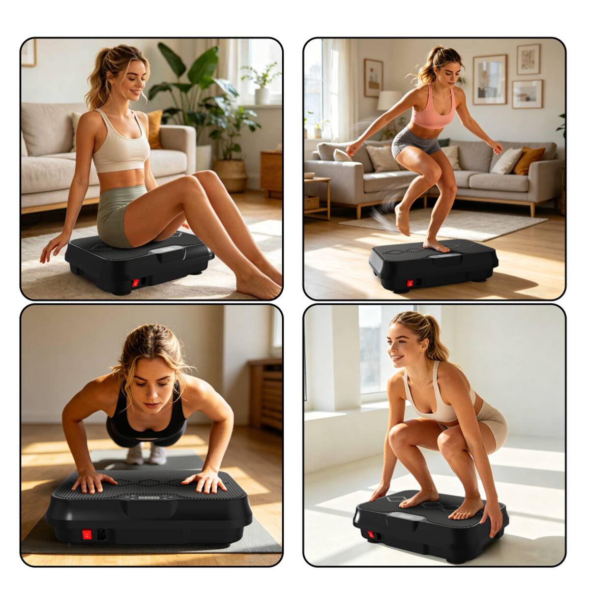 Alt View 7. HTUTWOO - Vibration Plate Exercise Machine - Whole Body Workout Platform with Remote Control and Resistance Bands for Home Gym - Black.