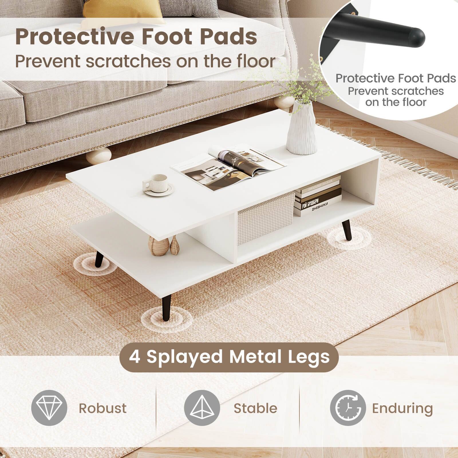 Protective Foot Pads  
Prevent scratches on the floor  

4 Splayed Metal Legs  

Robust  
Stable  
Enduring