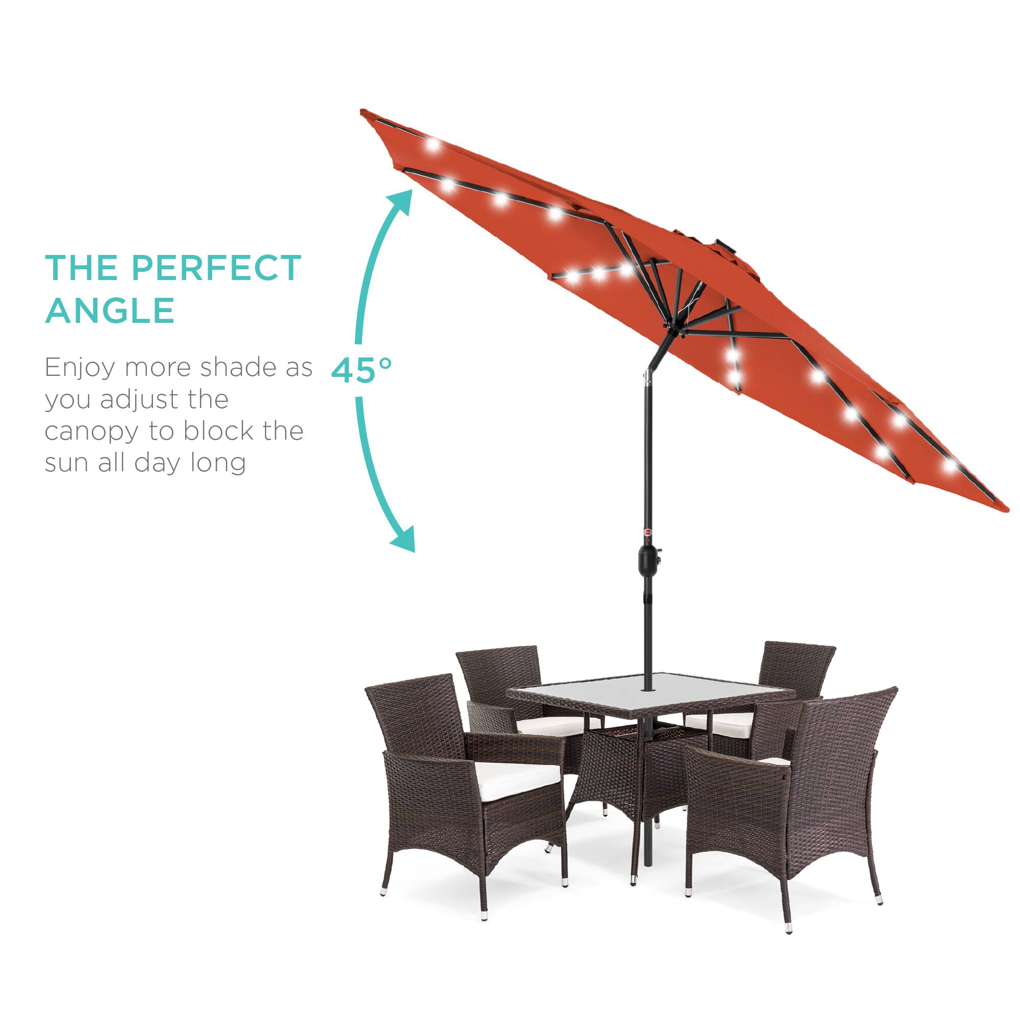The perfect angle. Enjoy more shade as you adjust the canopy to block the sun all day long.