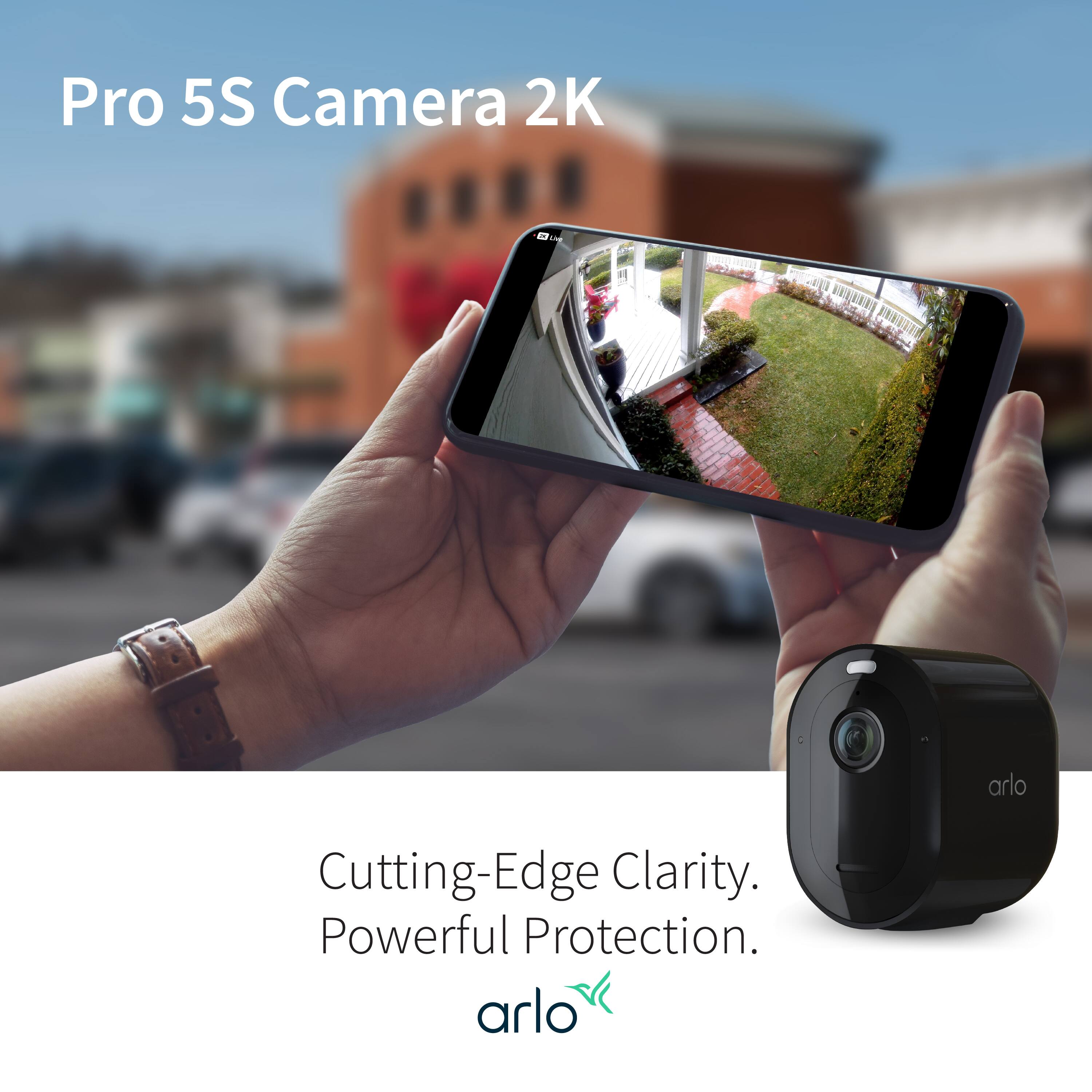 Pro 5S Camera 2K: Cutting-Edge Clarity. Powerful Protection. arlo.