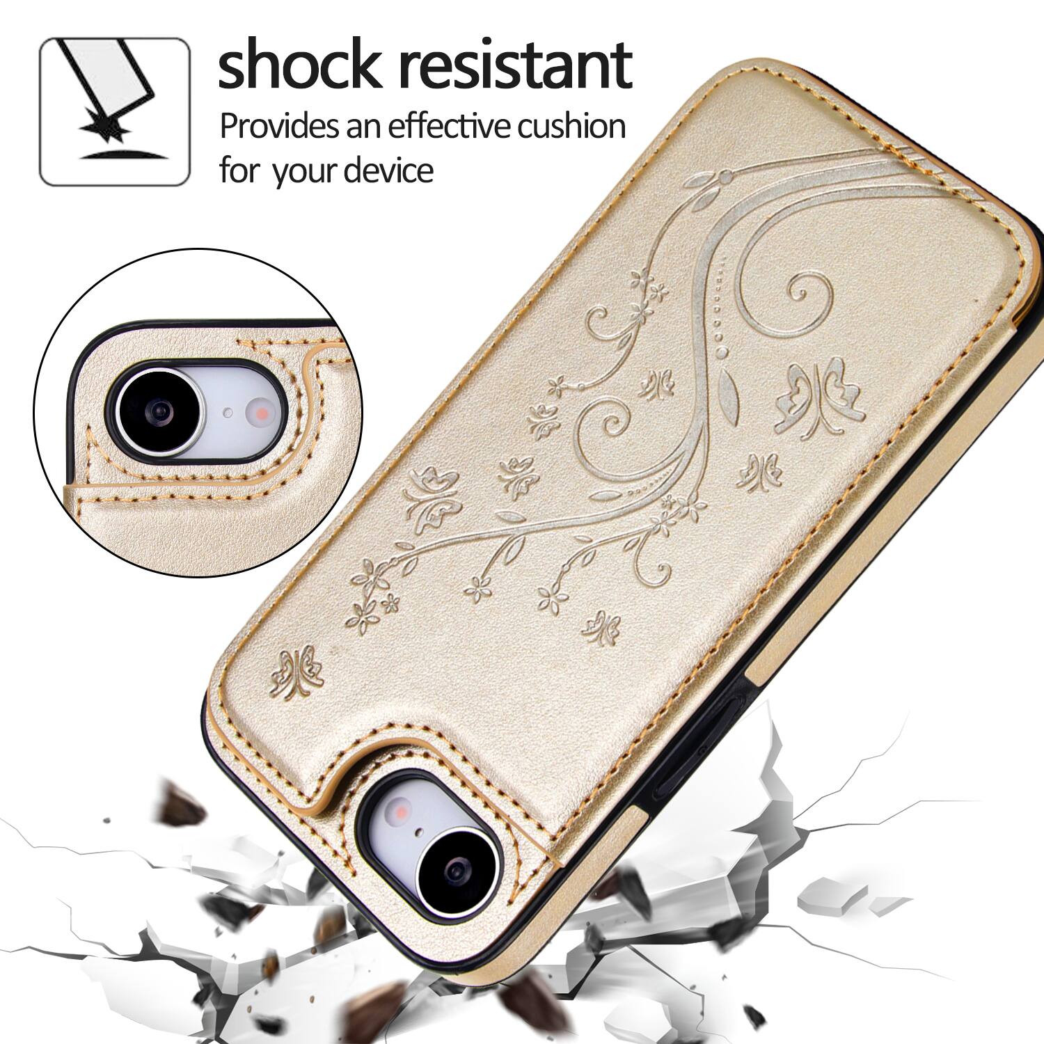 Shock resistant  
Provides an effective cushion for your device