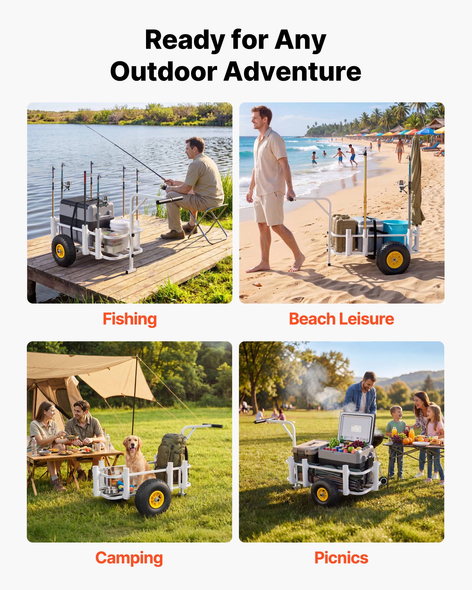 Ready for Any Outdoor Adventure  
Fishing  
Beach Leisure  
Camping  
Picnics