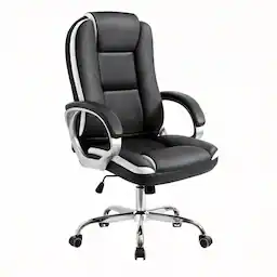 black black leather swivel