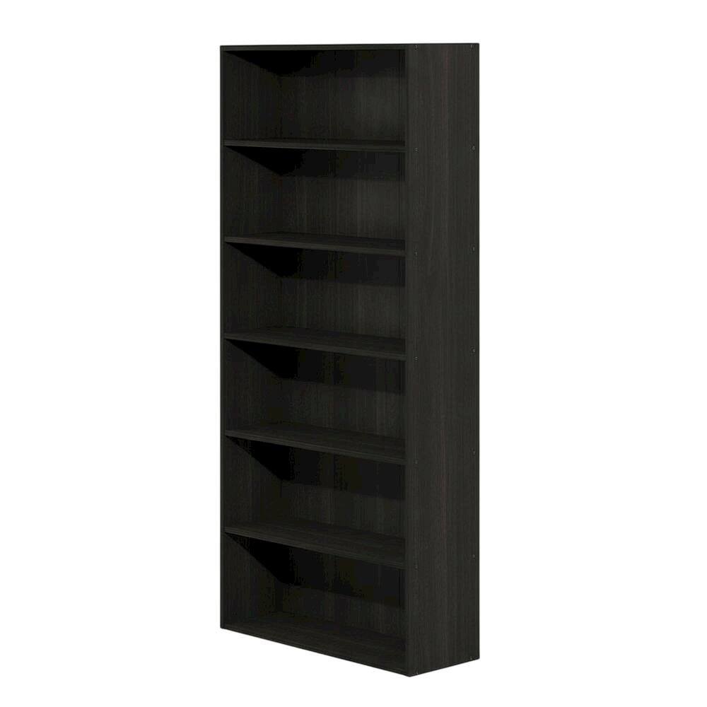 Front. FurniFact - Wooden bookcase with sturdy frame for home organization - Espresso.