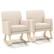 Front. Costway - Set of 2 Upholstered Rocking Chair with Widened Backrest Machine-washable Seat Cushion Cover - Beige.