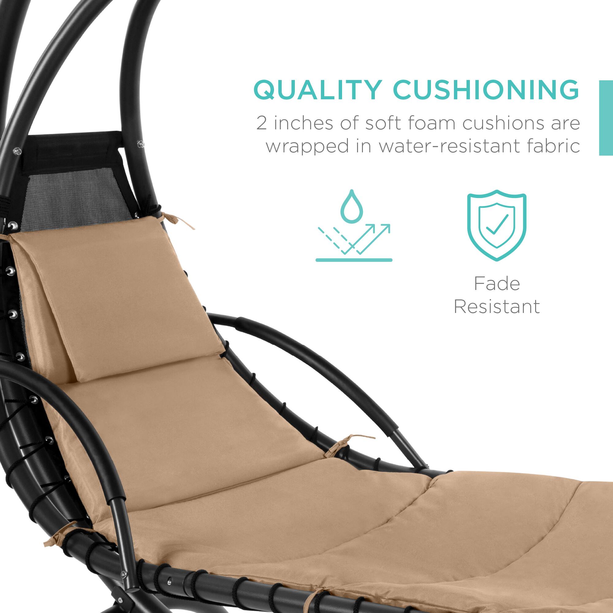 QUALITY CUSHIONING  
2 inches of soft foam cushions are wrapped in water-resistant fabric  
Fade Resistant