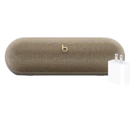 Front. Beats - Beats - Pill Portable Wireless Bluetooth Speaker + Power Adapter - Champagne Gold.
