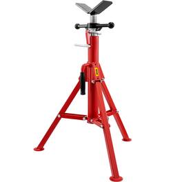 VEVOR - V Head Pipe Stand 1/8-12 inch Capacity, Adjustable Height 28-52 inch, Pipe Stands 2500 lbs Load Capacity - Red