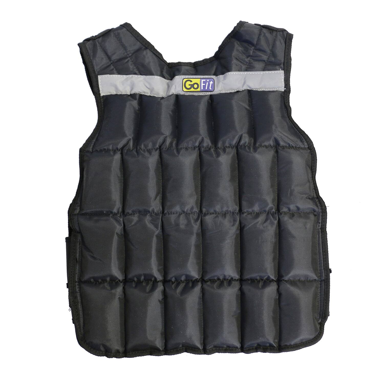 Back. GoFit - Unisex Adjustable Weighted Vest 40 Lbs - Black.