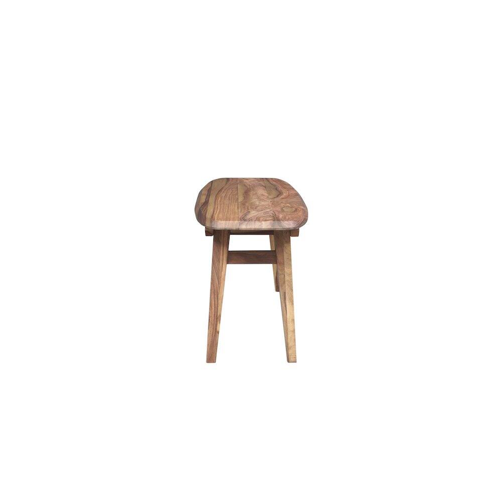 Angle. Porter Designs - Fusion Solid Sheesham Wood Dining Bench - Light Brown.