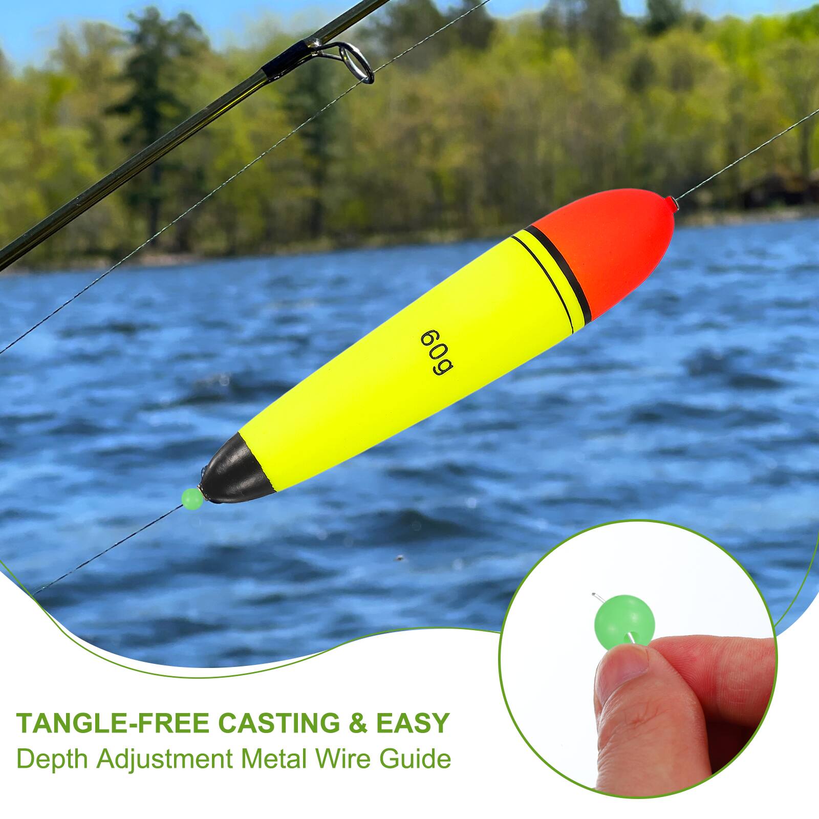 60g TANGLE-FREE CASTING & EASY Depth Adjustment Metal Wire Guide