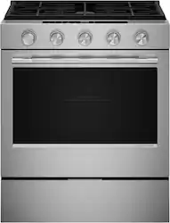 KitchenAid - 5.0 Cu. Ft. Slide-In Gas True Convection Range with Self Clean, Steam Clean, and 2-in-1 Burner - Stainless Steel - Front_Zoom