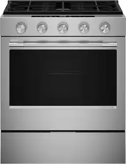 Front. KitchenAid - 5.0 Cu. Ft. Slide-In Gas True Convection Range with Self Clean, Steam Clean, and 2-in-1 Burner - Fingerprint Resistant Stainless Steel.