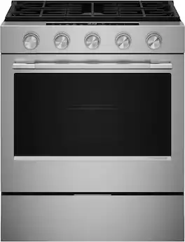 KitchenAid - 5.0 Cu. Ft. Slide-In Gas True Convection Range with Self Clean, Steam Clean, and 2-in-1 Burner - Stainless Steel