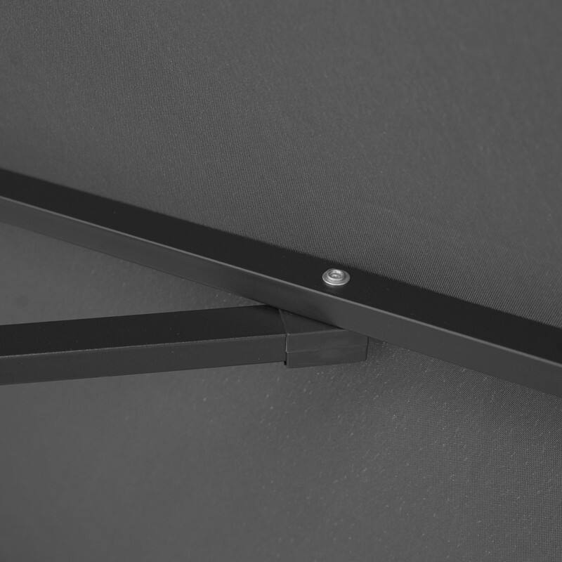 Alt View 7. LeisureMod - Sierra Outdoor Polyester Umbrella with Solar LED Lights and Push-Button Tilt - Gray.