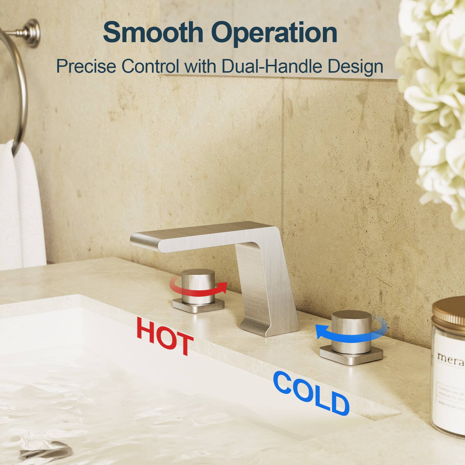 Smooth Operation  
Precise Control with Dual-Handle Design  

HOT  
COLD