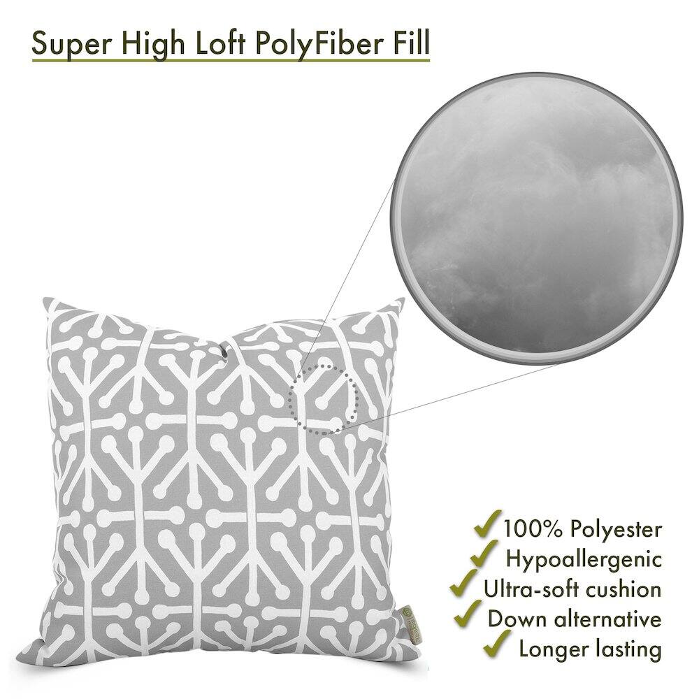Super High Loft PolyFiber Fill

- 100% Polyester
- Hypoallergenic
- Ultra-soft cushion
- Down alternative
- Longer lasting