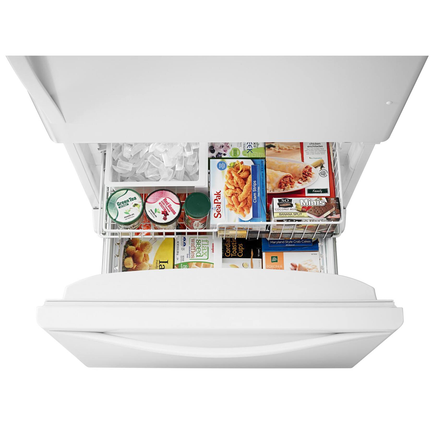 Alt View 2. Whirlpool - 18.7 Cu. Ft. Bottom-Freezer Refrigerator with Spillguard Glass Shelves - White.