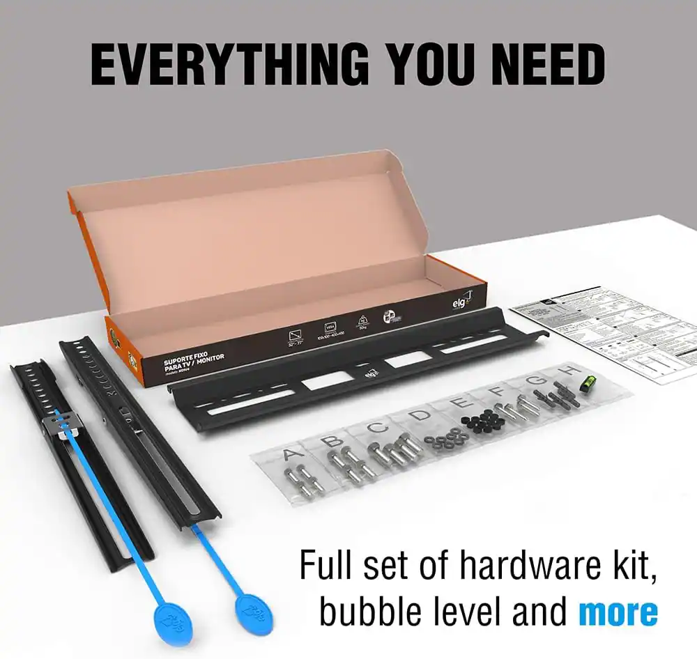 EVERYTHING YOU NEED

Full set of hardware kit, bubble level and more