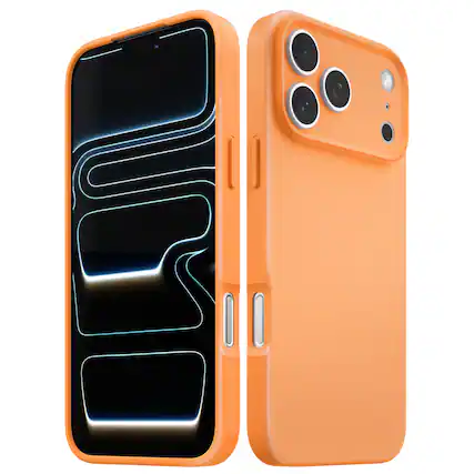 Front. Vena - For Apple iPhone 17 Pro Max Case Matte, Bump Resistant, Drop Protection Slim Protective Phone Case, Orange - Orange.
