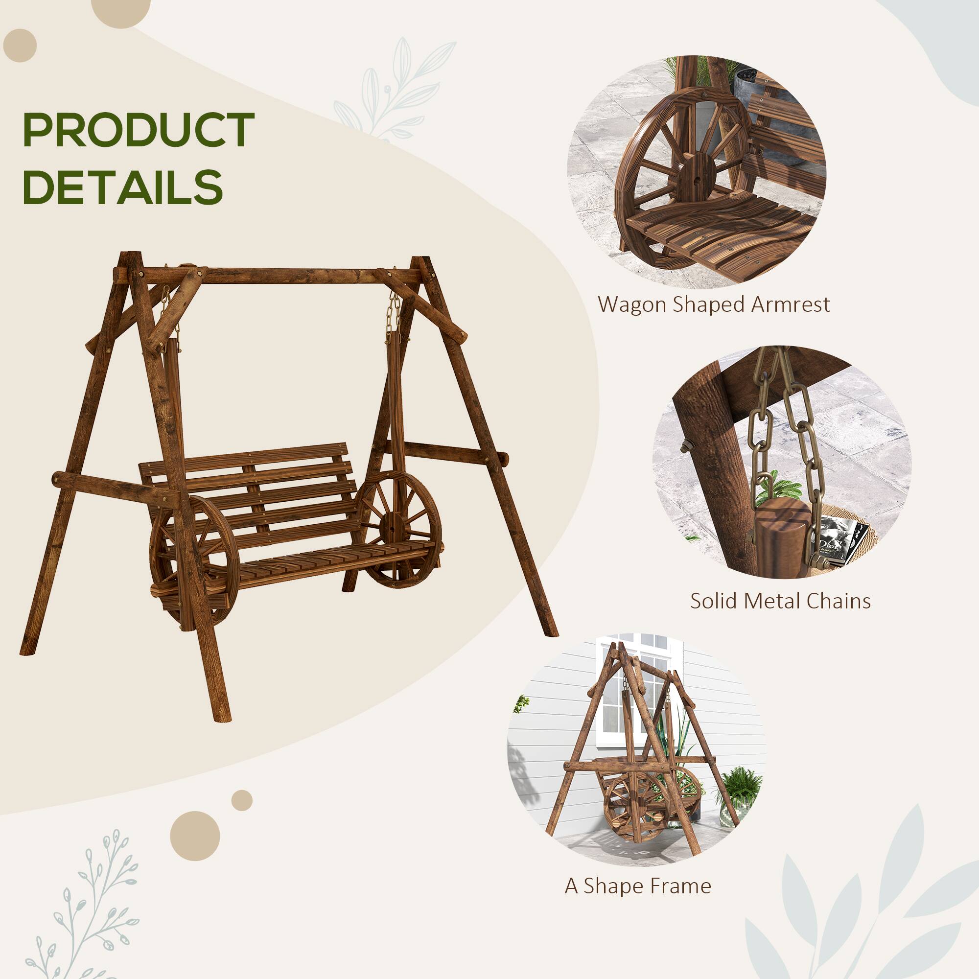 PRODUCT DETAILS

- Wagon Shaped Armrest
- Solid Metal Chains
- A Shape Frame