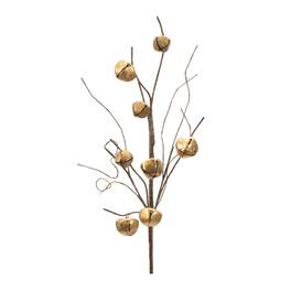 BreeBe - Sleigh Bell Twig Spray (Set of 6) - Gold, Brown
